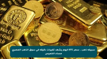 سبيكة ذهب.. سعر BTC اليوم يشهد تغيرات دقيقة في سوق الذهب المصري مساء الخميس
